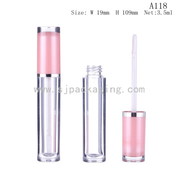 Vente chaude bouteille de plastique cosmétiques double paroi rose cosmétique emballage brillant à lèvres